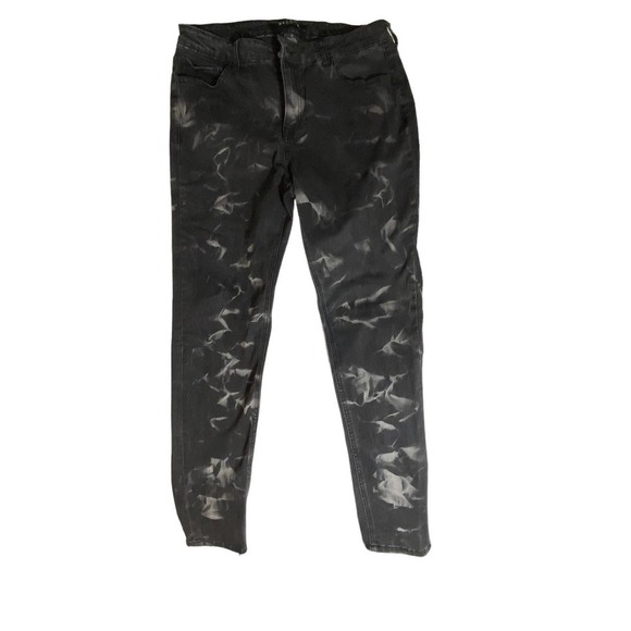 Baccini women’s Sz 10 dark wash, black, white swirls, semi stretch - Picture 1 of 8